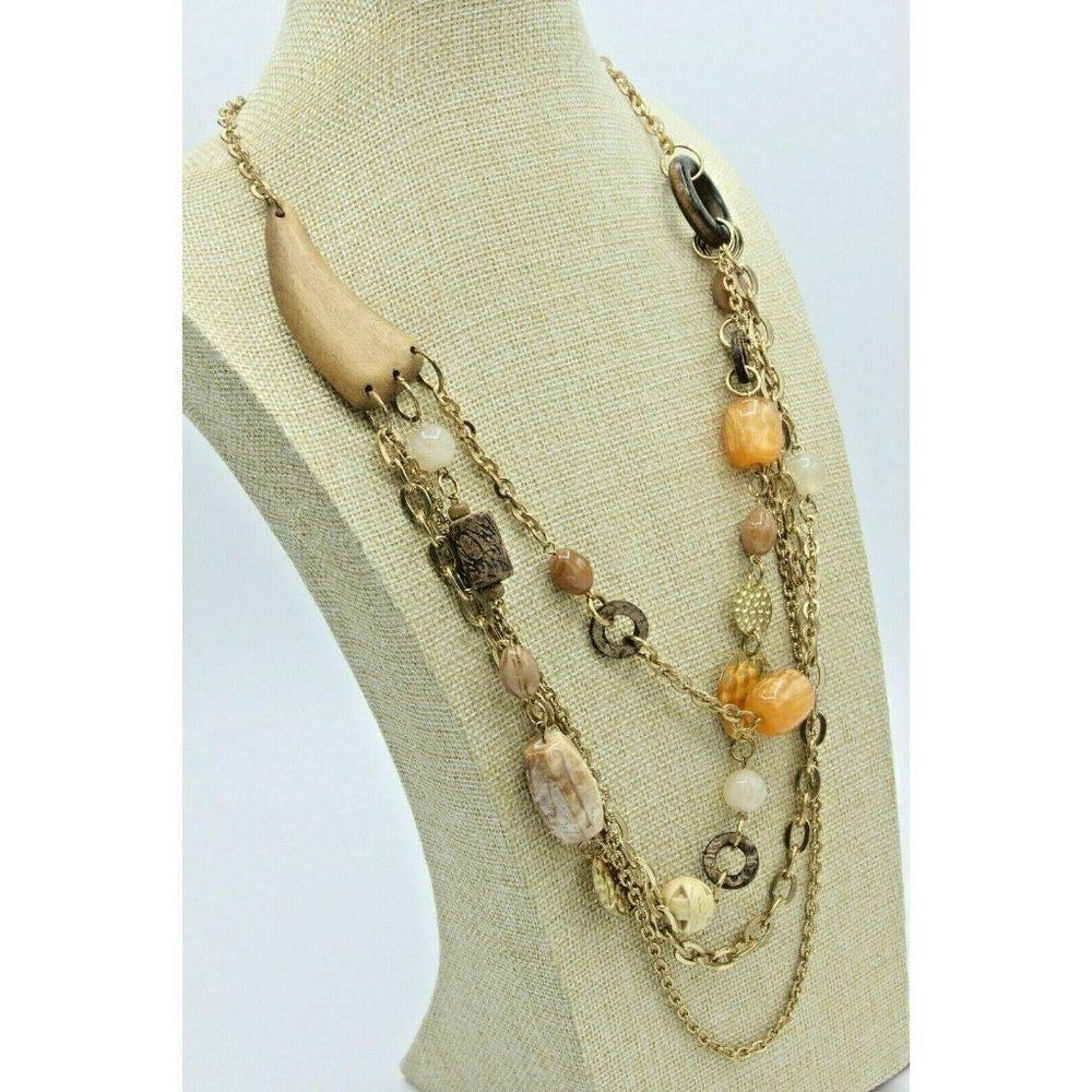Bohemian Earth Necklace Wooden Sharks Tooth Tribal
